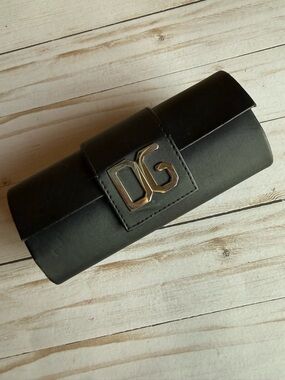 Vintage Dolce Gabbana Black Eyeglass Sunglasses Magnetic Case Silver DG